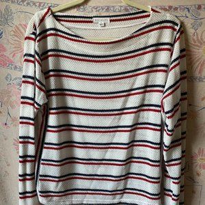 Socialite Red White and Blue Striped Sweater